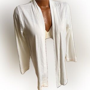 NWOT Chico’s linen open drape front summer cardigan pure white 2 L 10/12